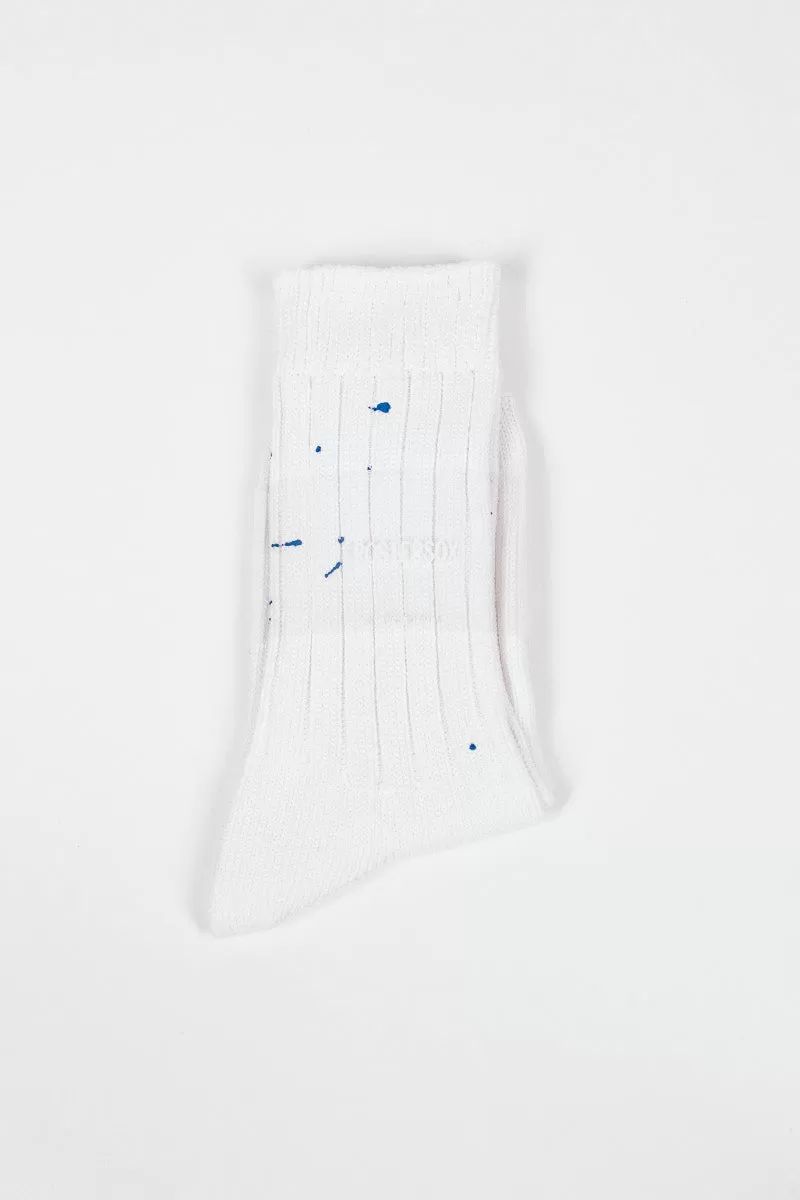 RS-202 Paint Socks White/Blue