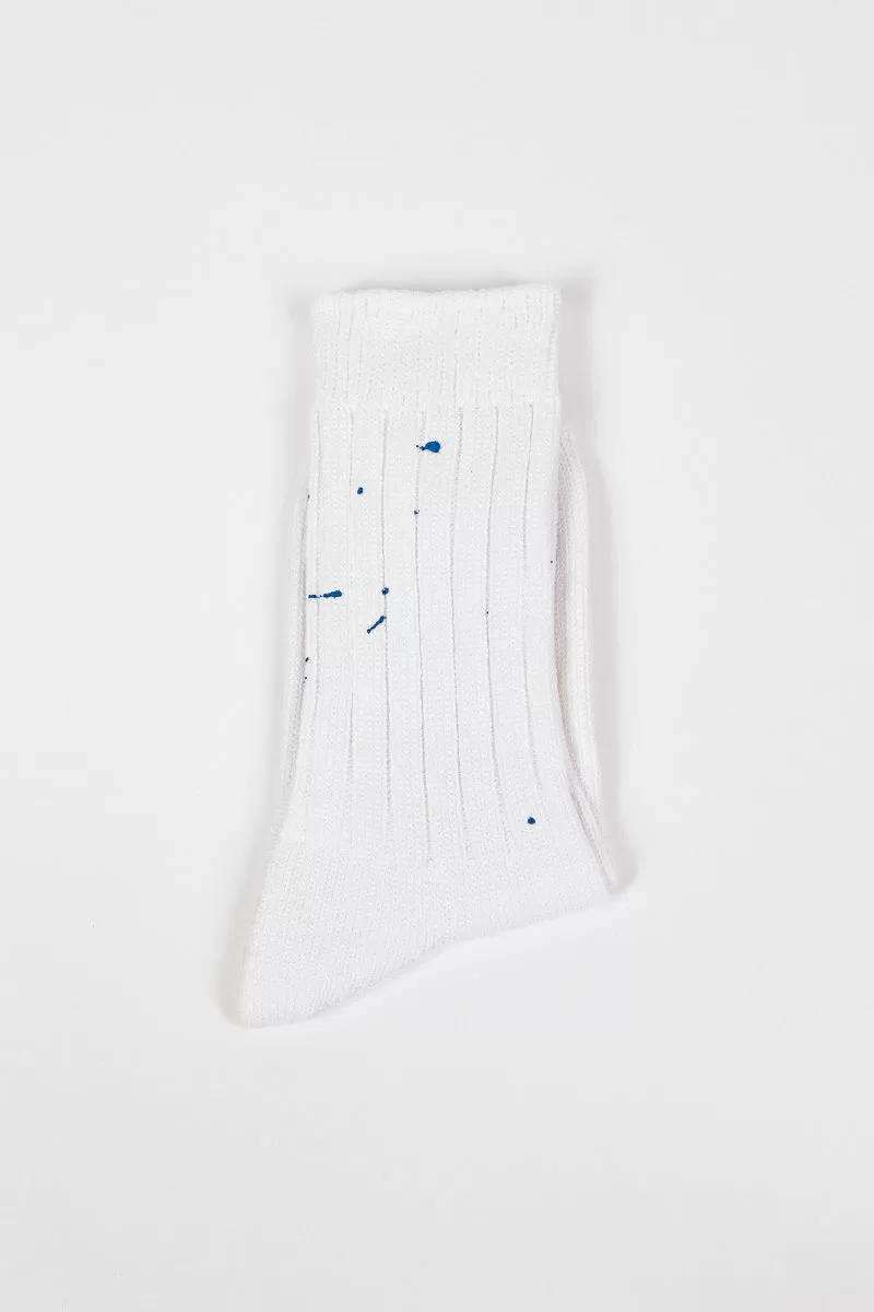 RS-202 Paint Socks White/Blue