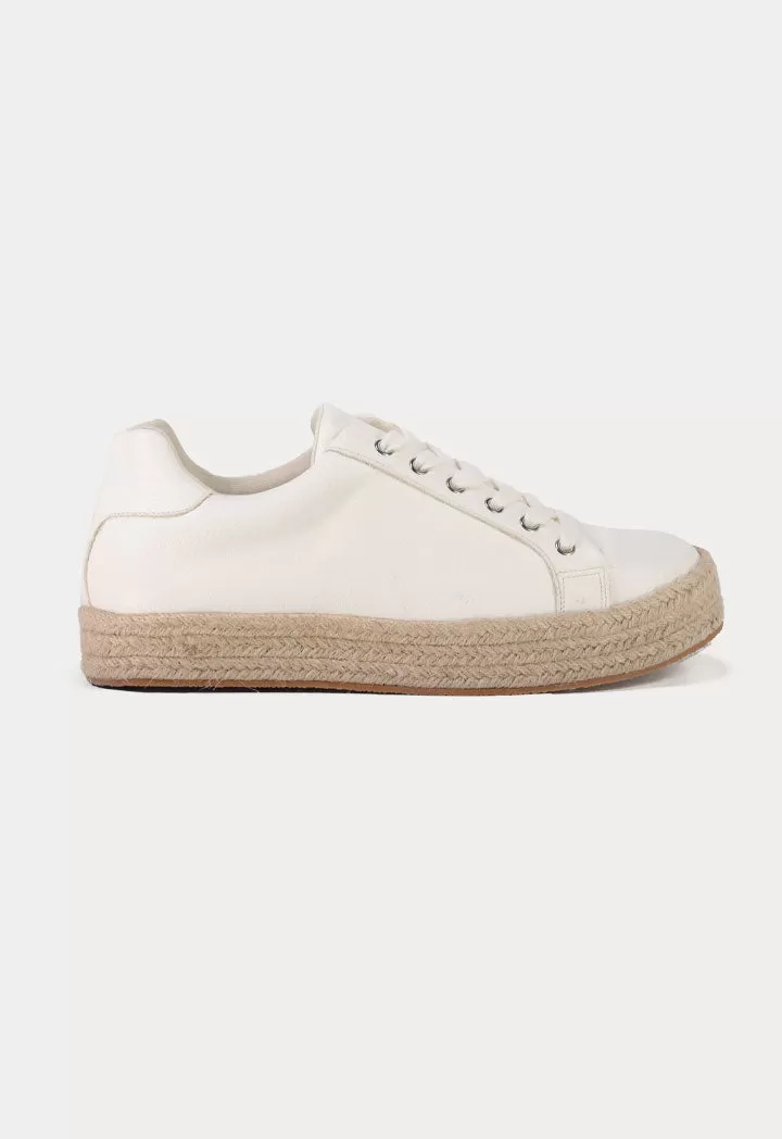 Semi-Espadrilles Lace Up Rubber Shoes