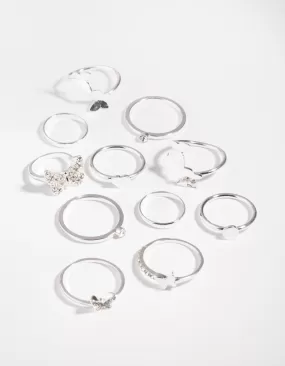 Silver Butterfly Wrap Rings