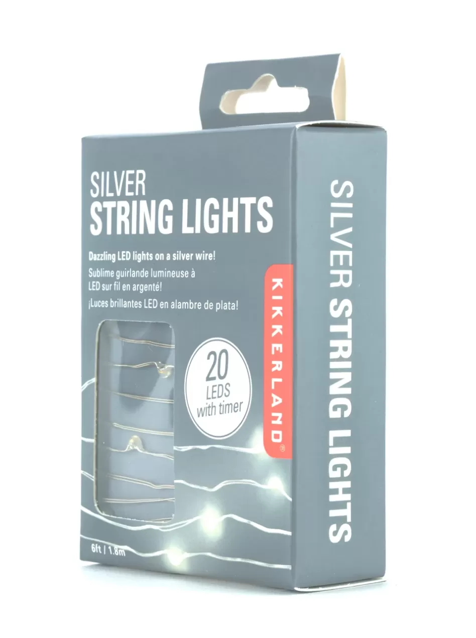 Silver String Lights LED