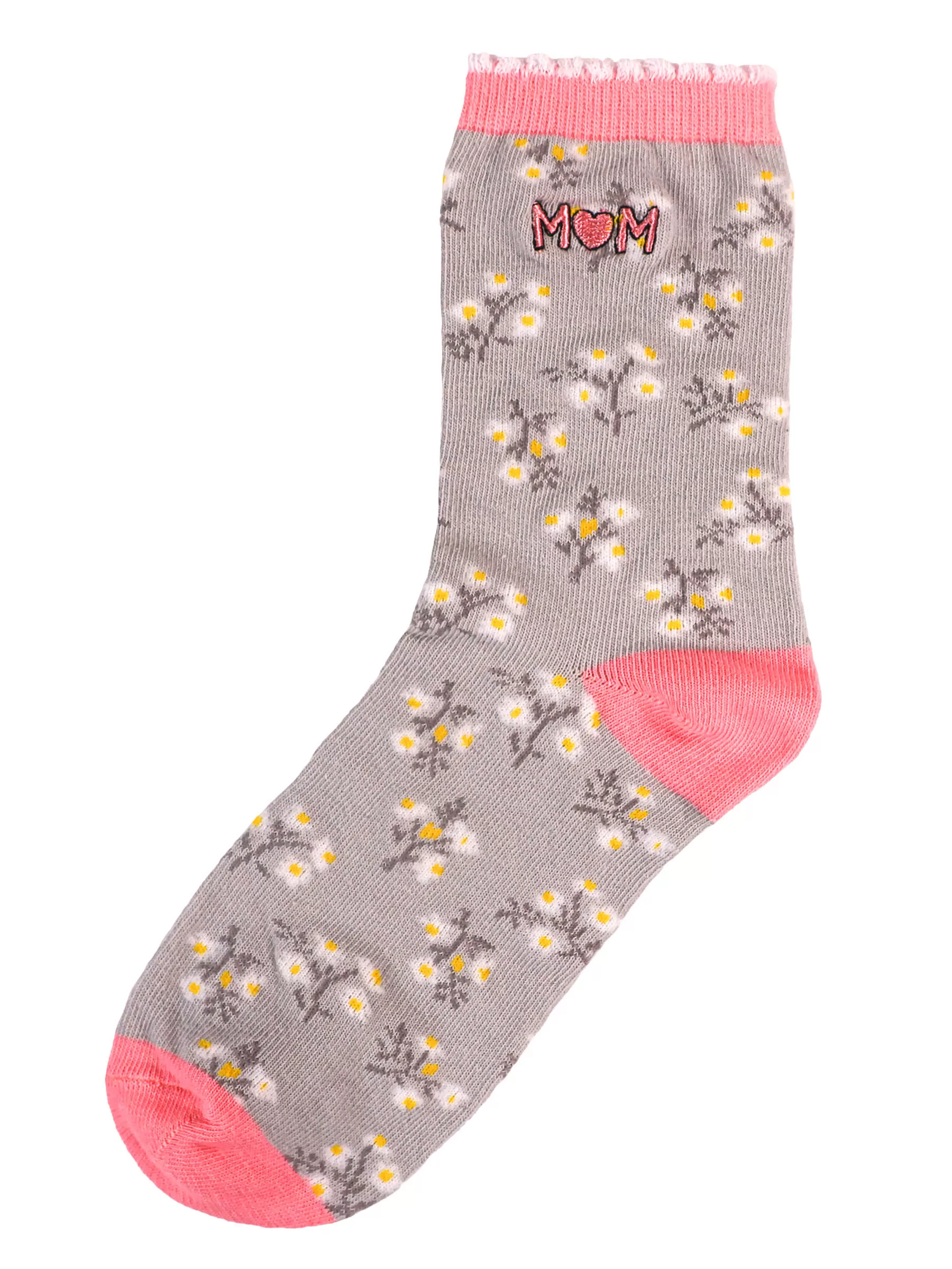 Simply Southern Personality Crew Socks With Flowered Print And Says Mom - Express Yourself with Style and Comfort