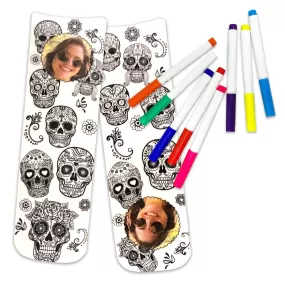 Skull Crew Socks to Color In, Personalized with Your Photo