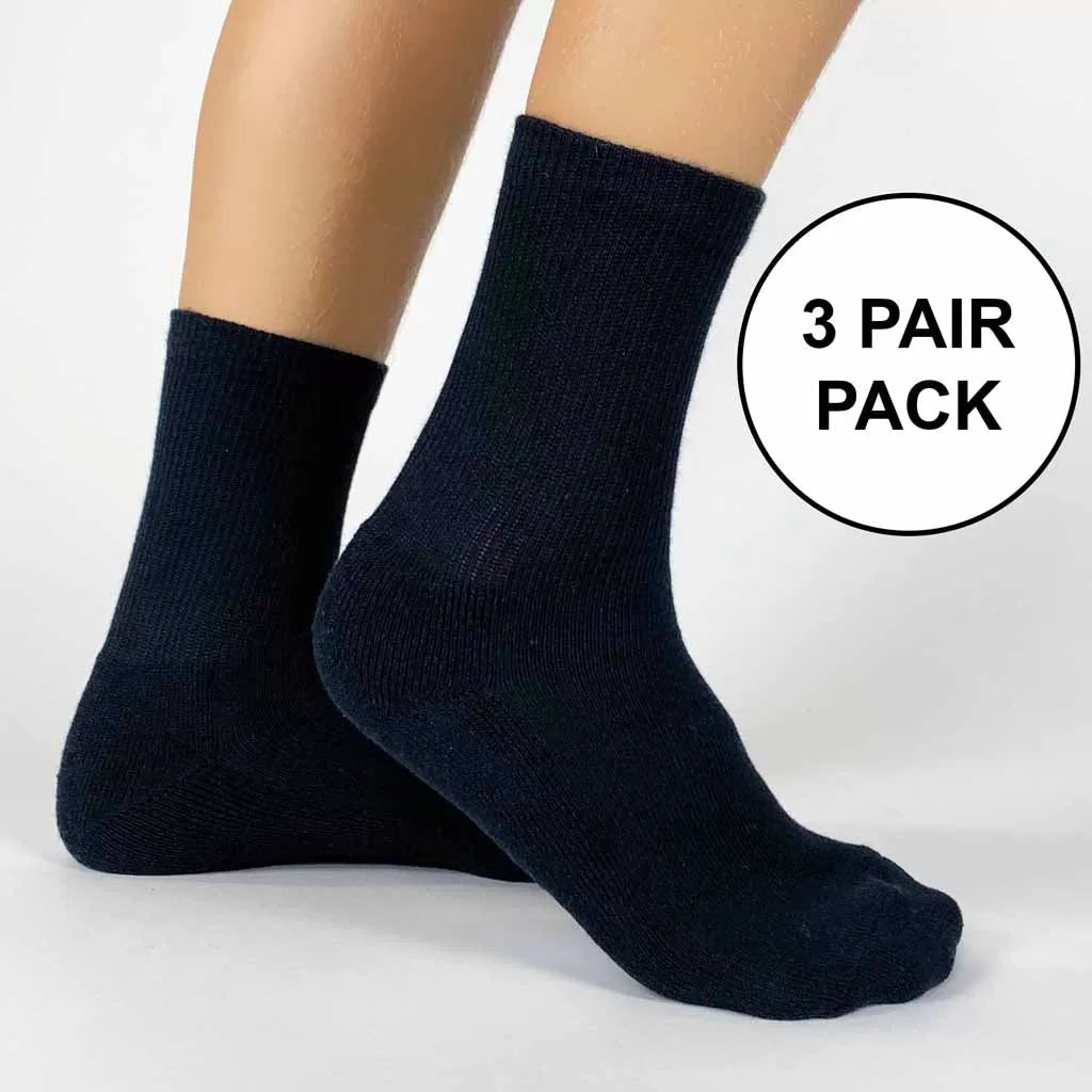 Small Basic Cotton Ribbed Crew Socks - 3 Pair Pack