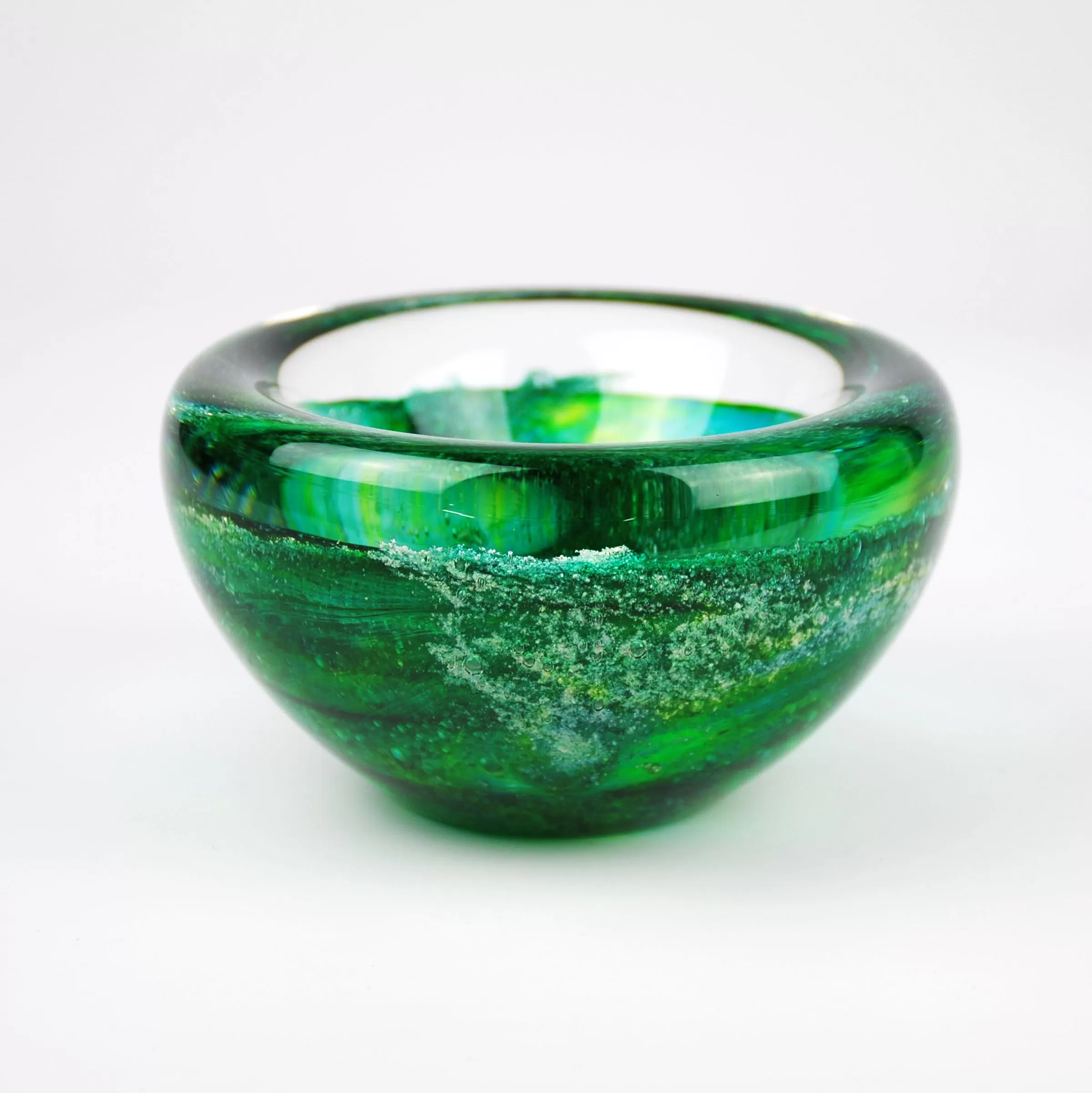 Solid Glass Bowl with Cremation Ash