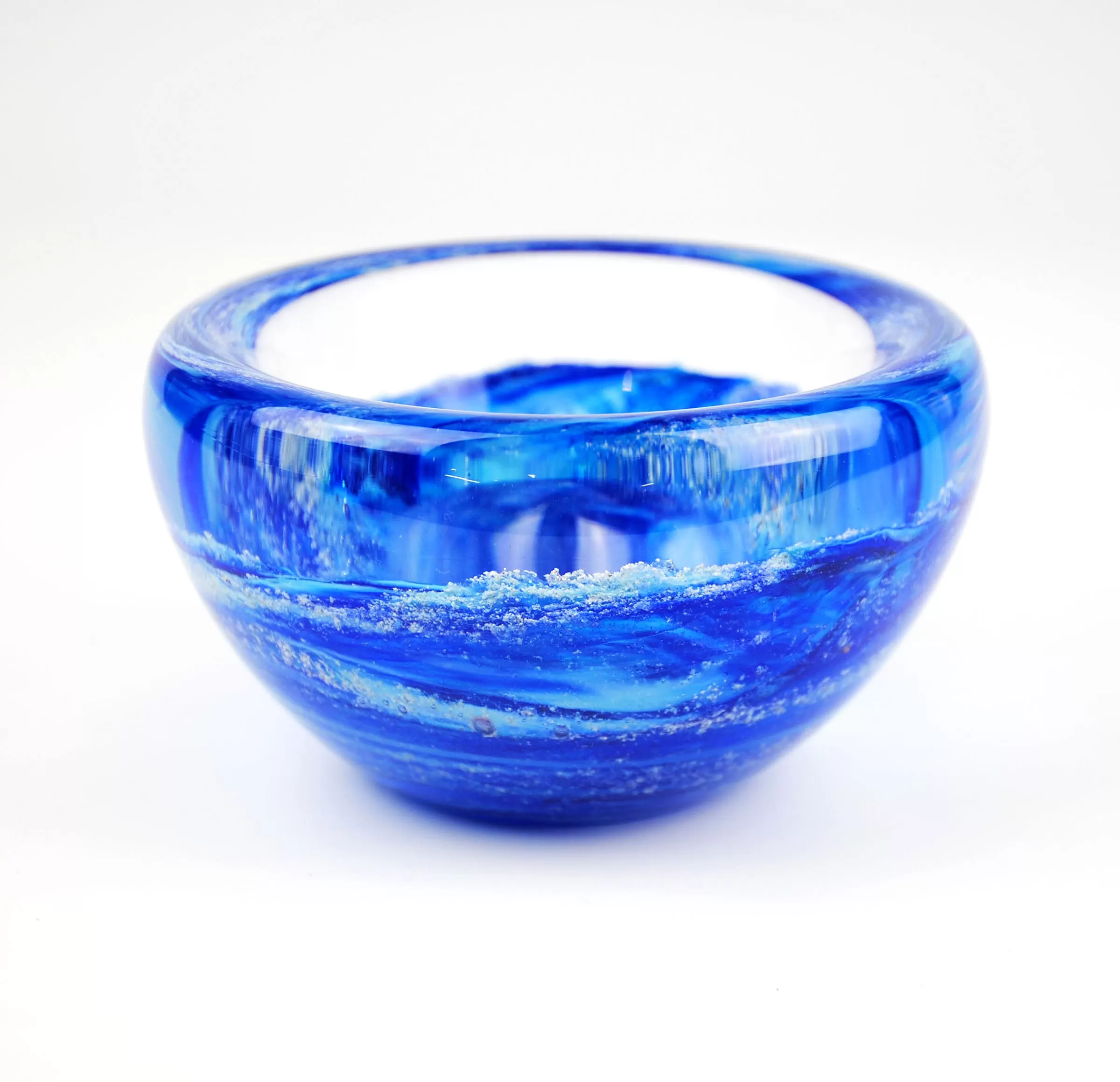 Solid Glass Bowl with Cremation Ash