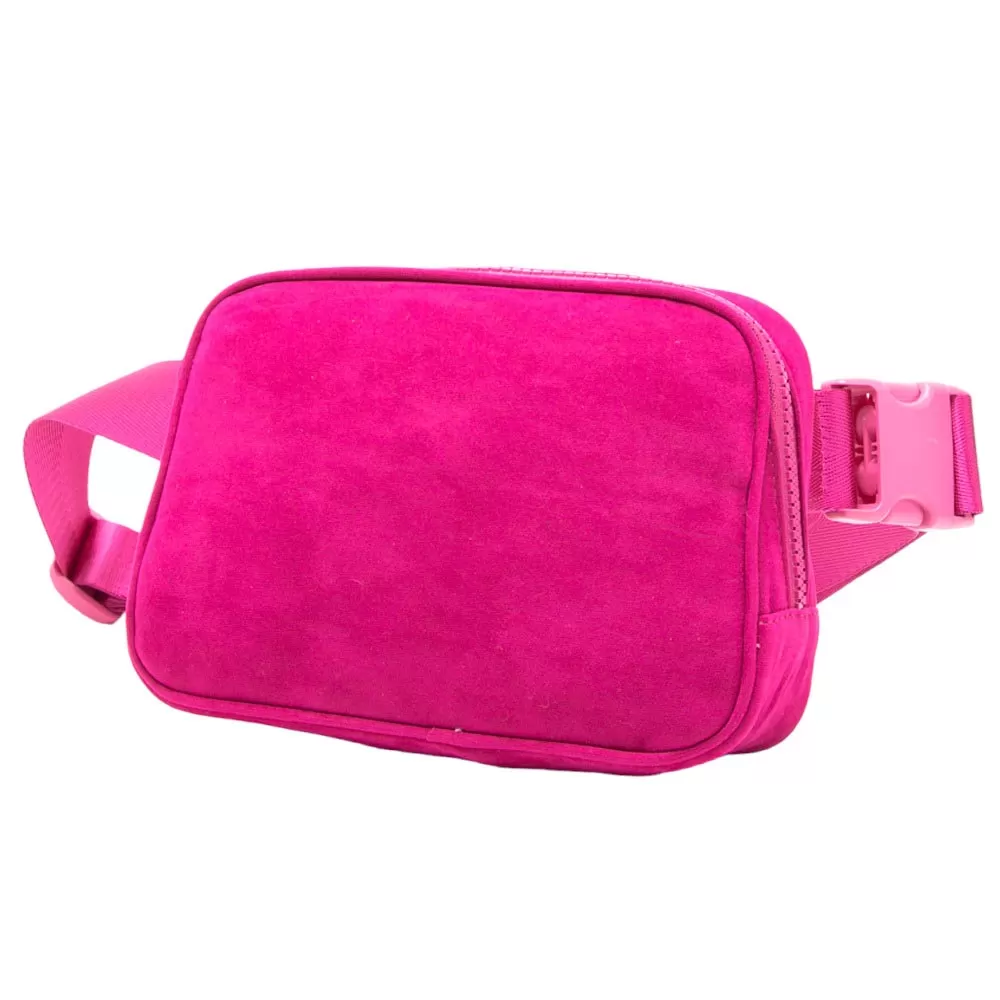 Solid Sling Bag Fanny Pack Velvet Belt Bag