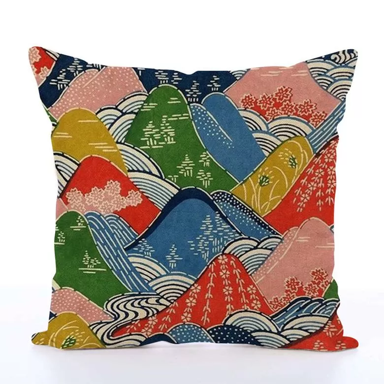 Square Toss Cushion Cover - Rainbow Mountains