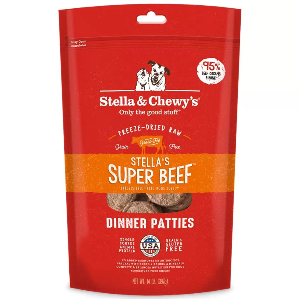 Stella & Chewy's Stella's Super Beef Grain Free Dinner Patties Freeze Dried Raw Dog Food