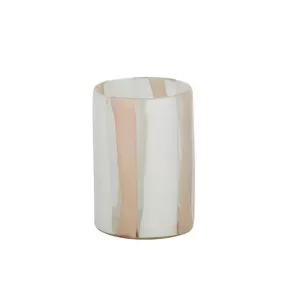 Stripe Glass Vase - Pink/White