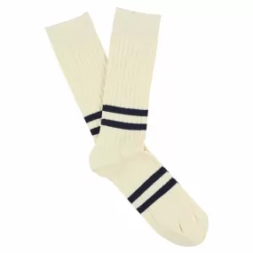 Stripes socks - Ecru / Blue