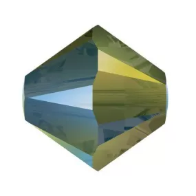 Swarovski 5328 5mm Xilion Bicone - Crystal Iridescent Green