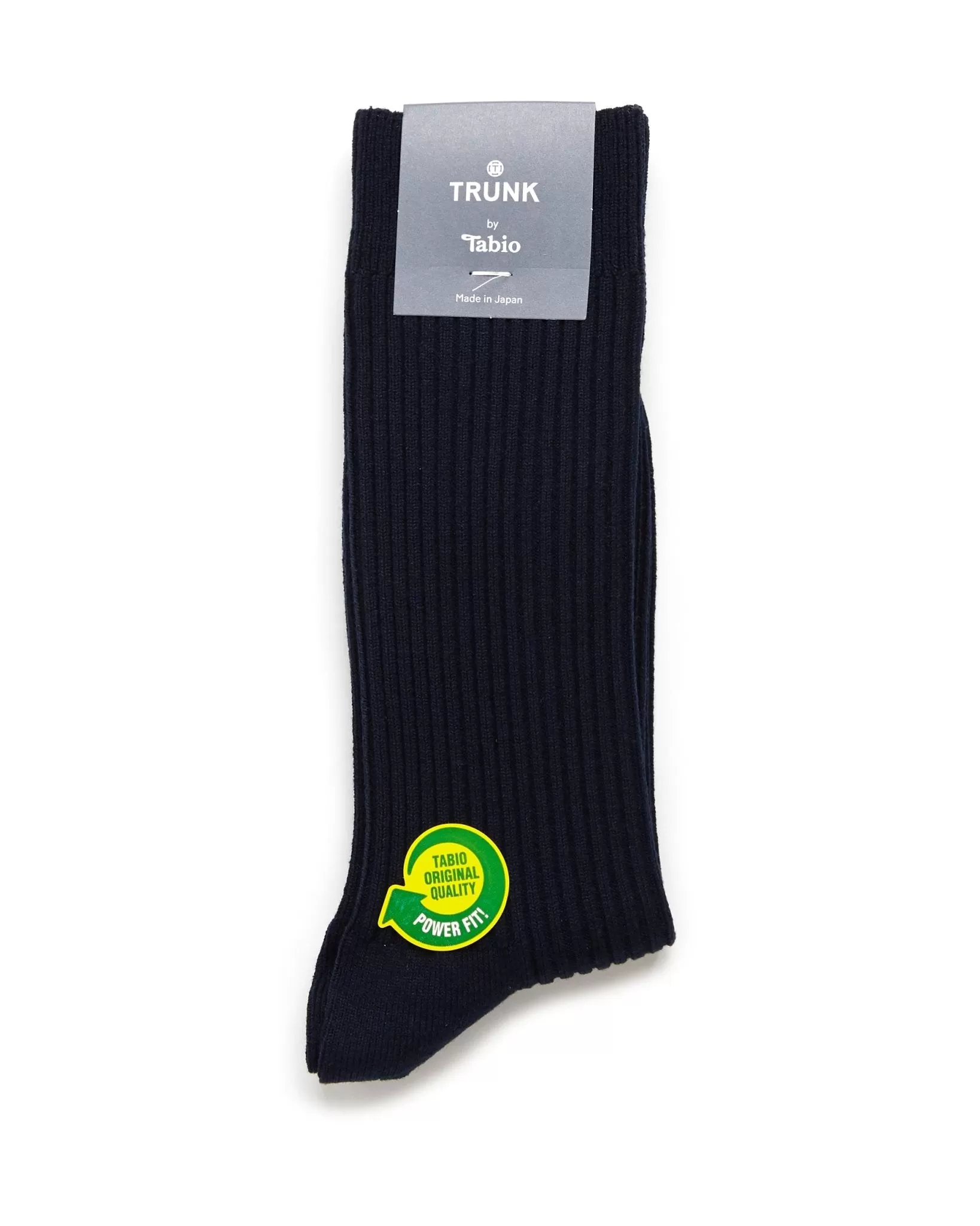 Tabio Power Fit Crew Socks: Navy