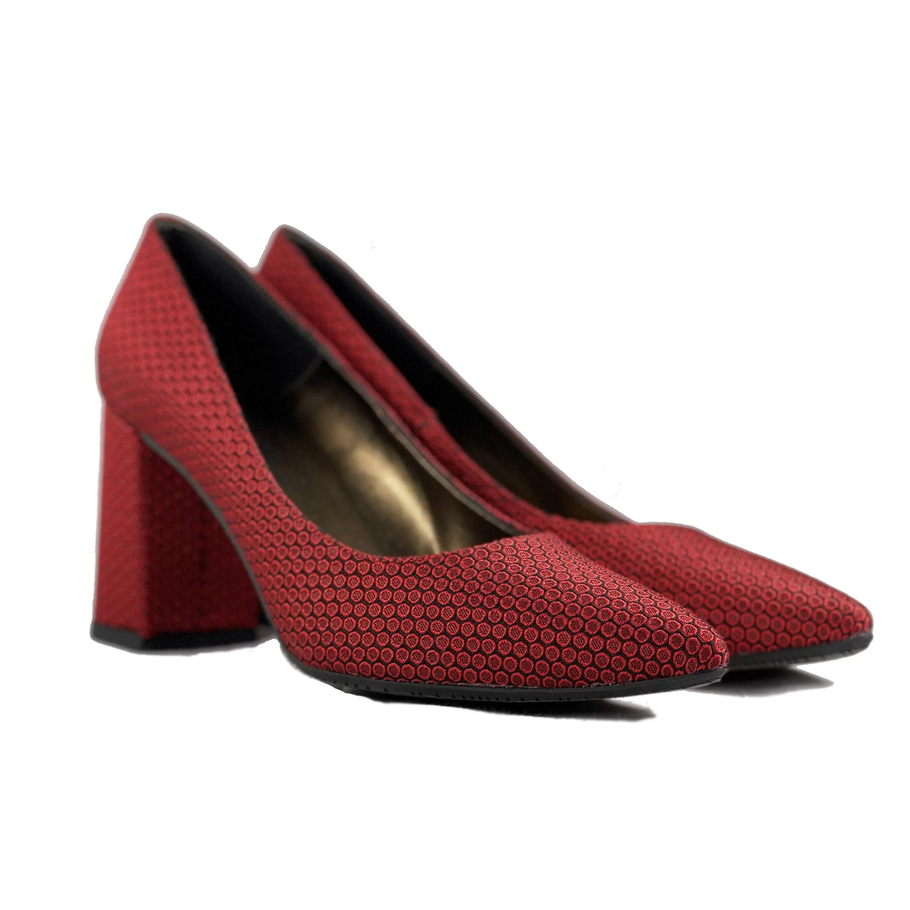 'Tanya 2'  vegan red-patterned high heel by Zette Shoes