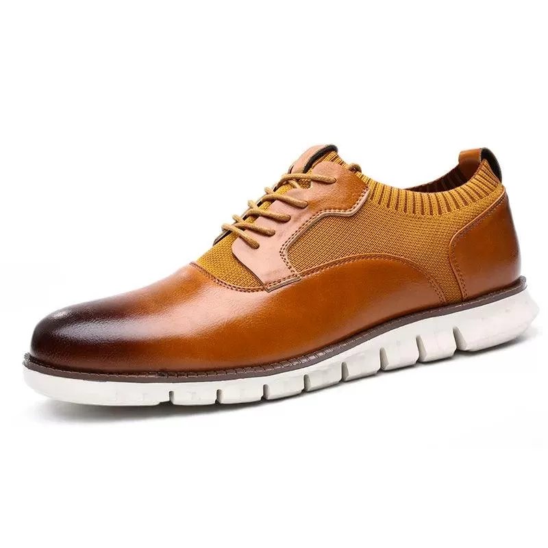 TJ419 Men's Brogue Leather Casual Shoes: Fashionable, Comfortable, and Formal