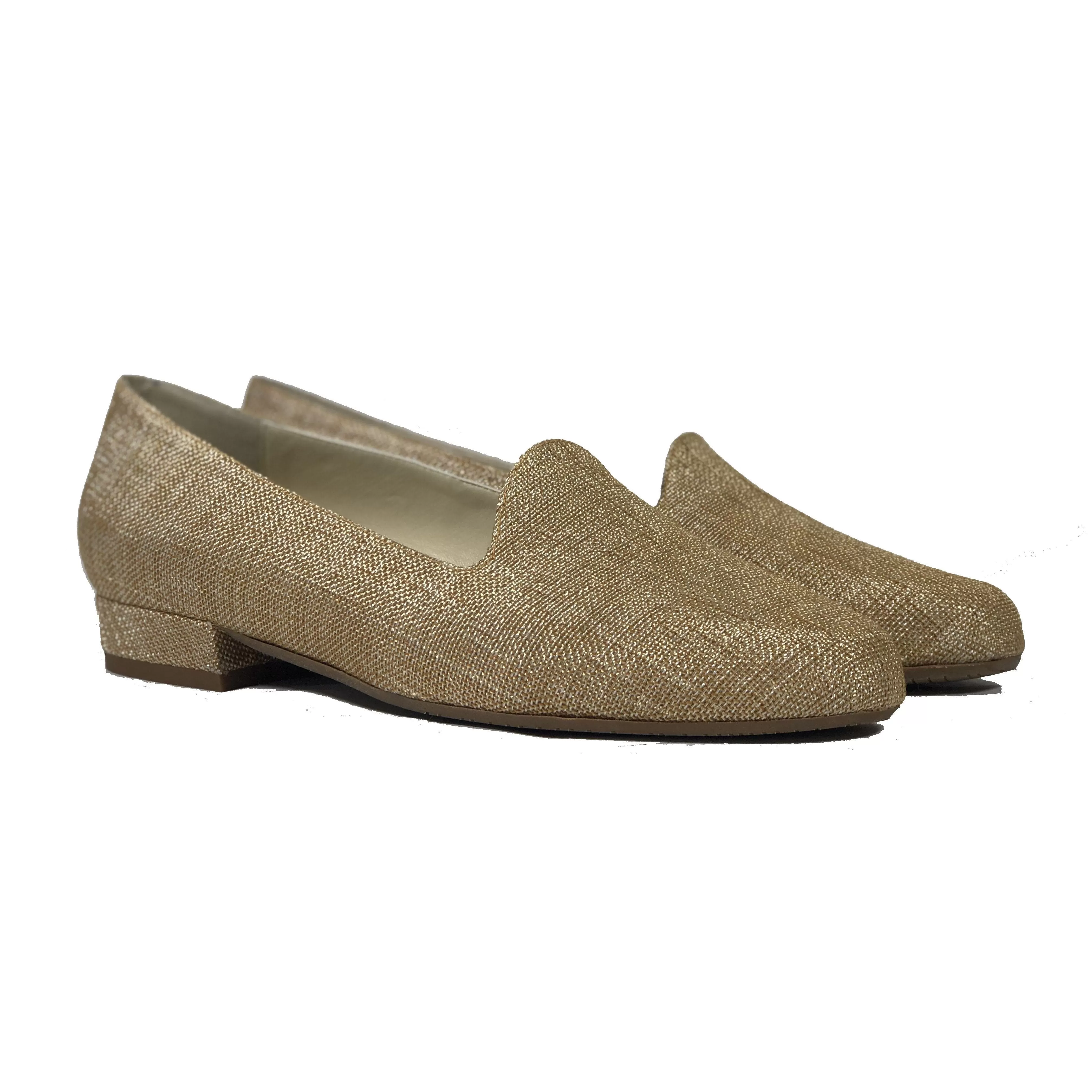 'Tracey' vegan-textile loafers by Zette Shoes - beige