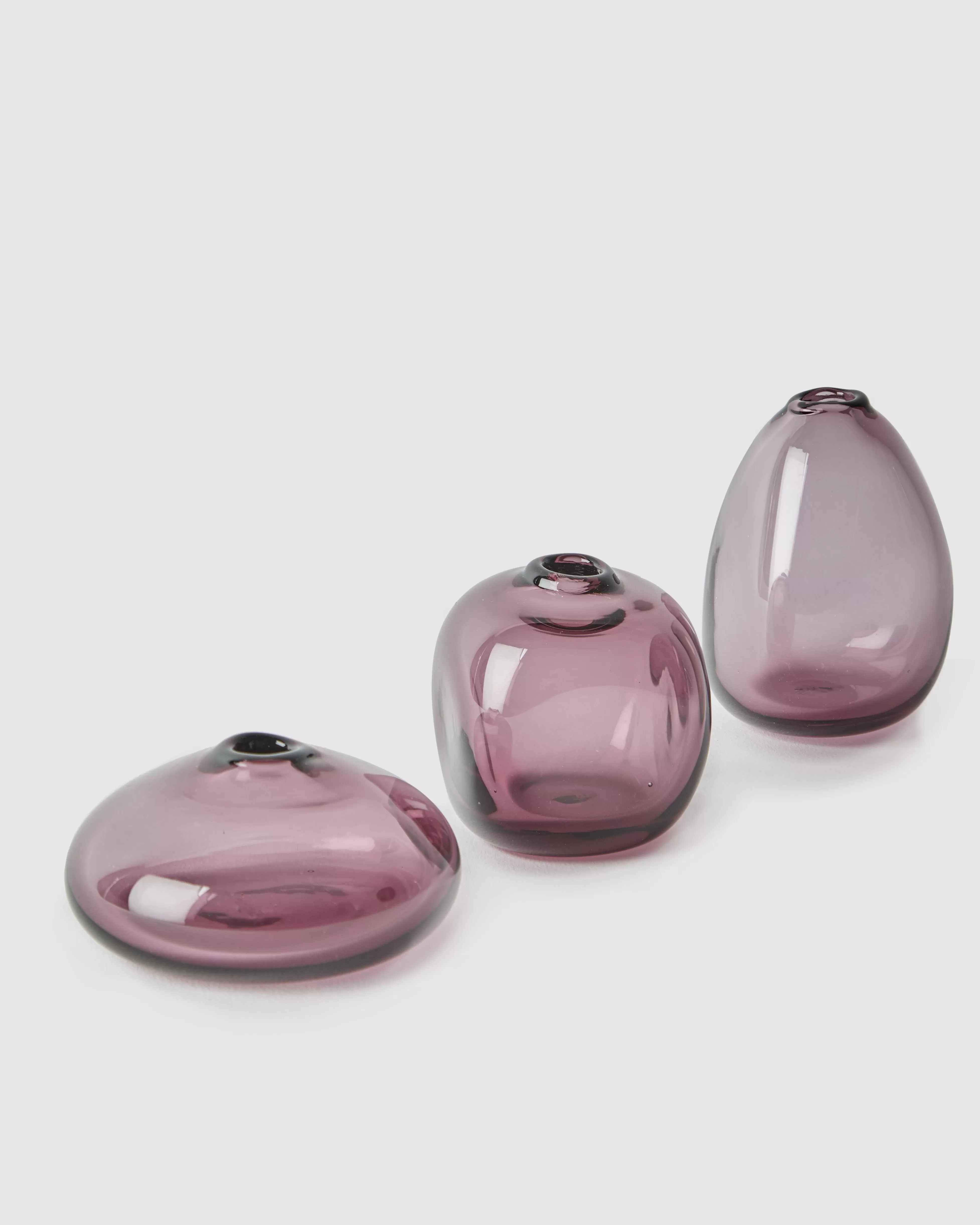 Trio of Kelly Bud Vases - Plum