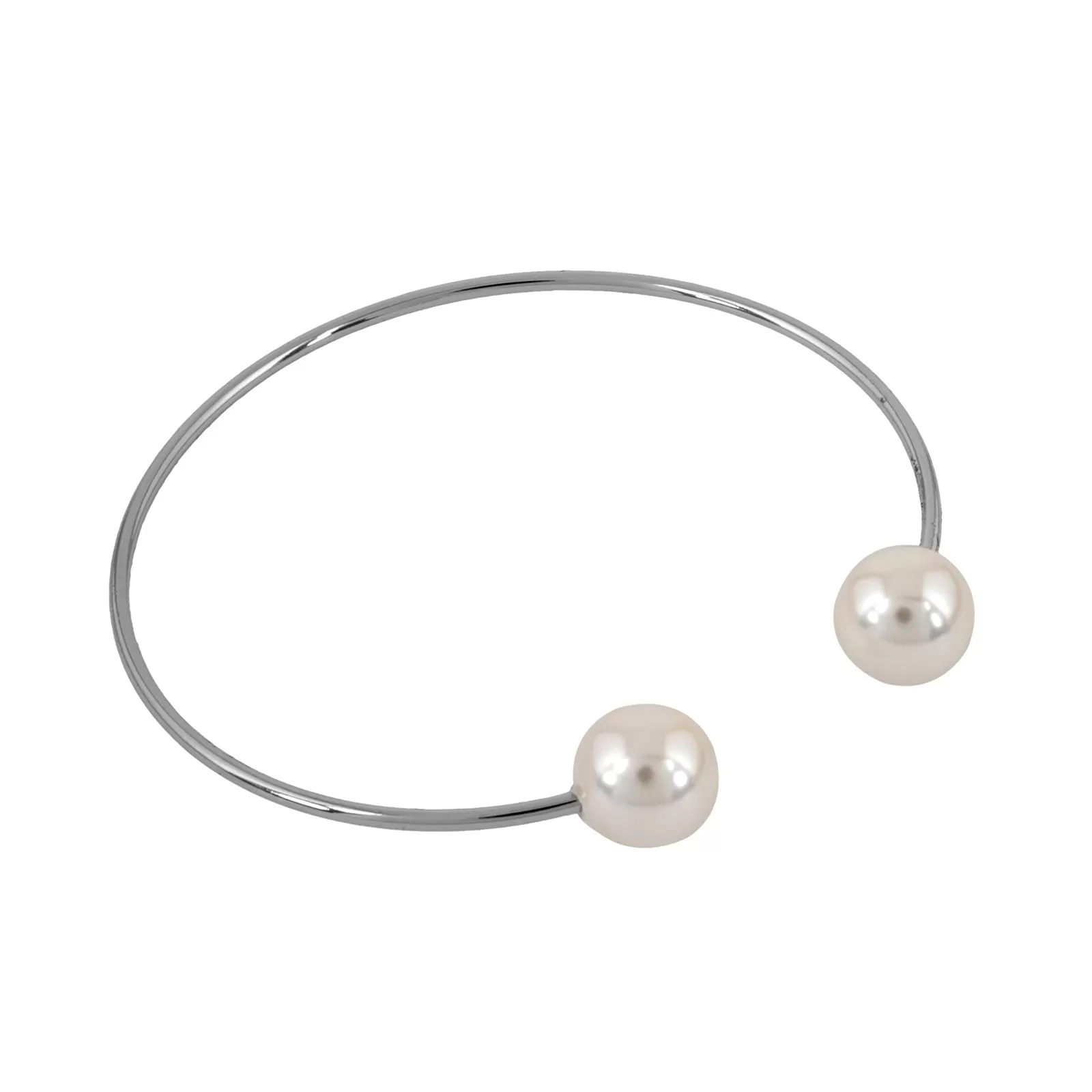 Twin Pearl Silver Bracelet