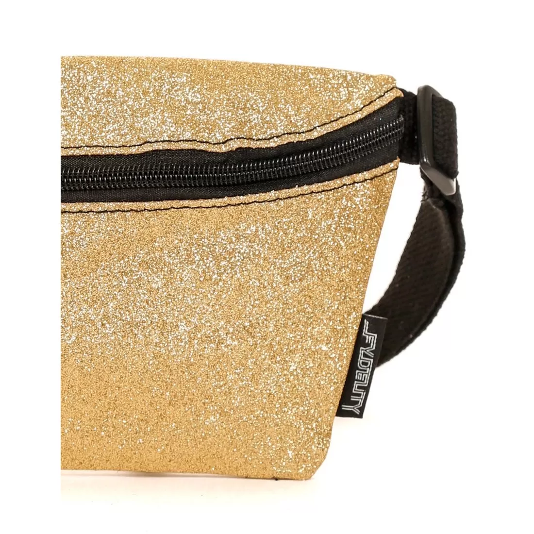 Ultra-Slim Low-Profile DAZZLER Gold Glitter Fannypack