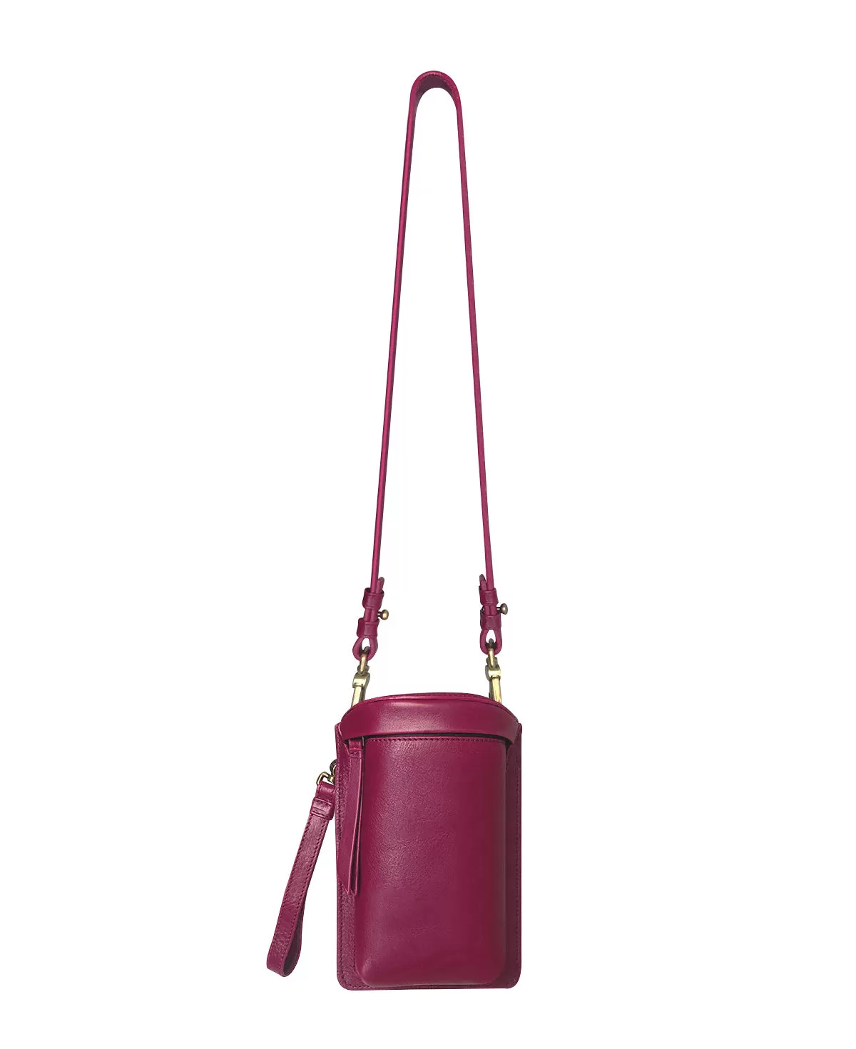 Uma Magenta Leather Crossbody Bag