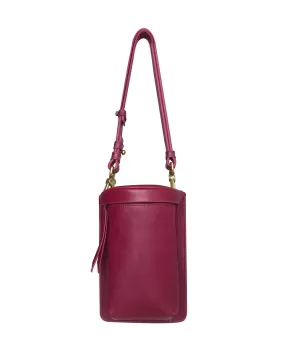 Uma Magenta Leather Crossbody Bag