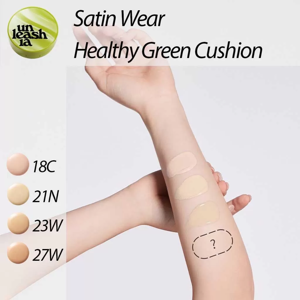 UNLEASHIA Satin Wear Healthy Green Cushion