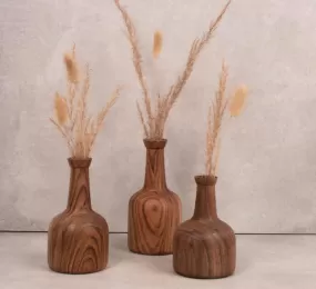 Walnut Wood Mini Vases - Stevie