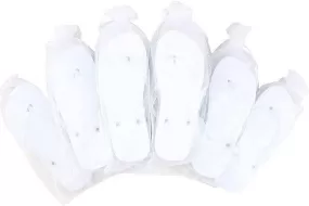 Wedding Party Glitter Flip Flops 10 Pack all Size UK 5-6 White in Organza bags