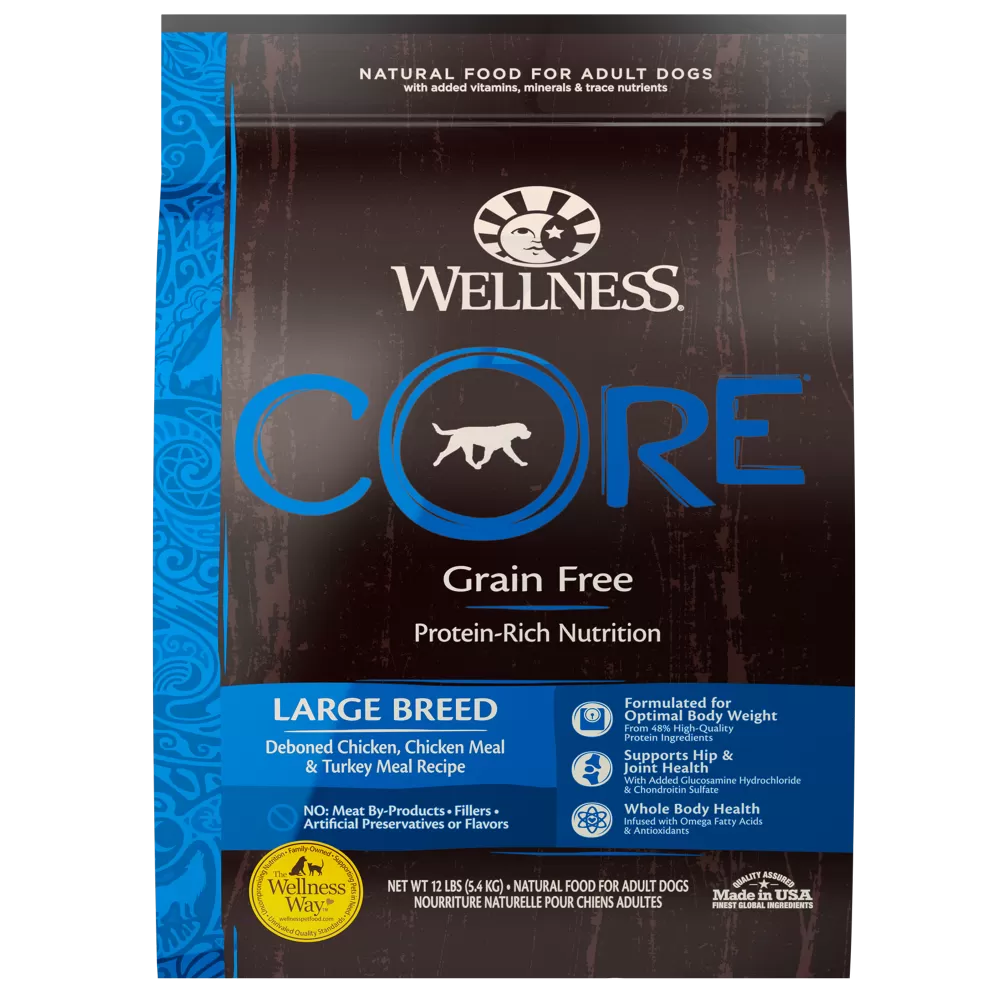 Wellness CORE Grain Free Natural Large Breed Health Chicken and Turkey Recipe Dry Dog Food