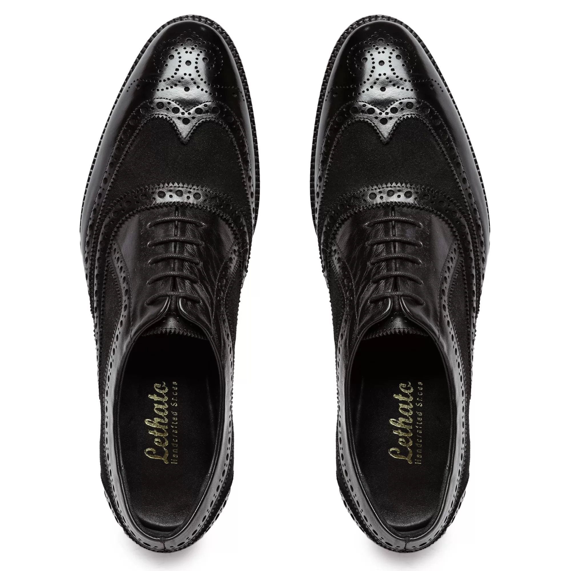 Wingtip Brogue Oxford- Black Suede