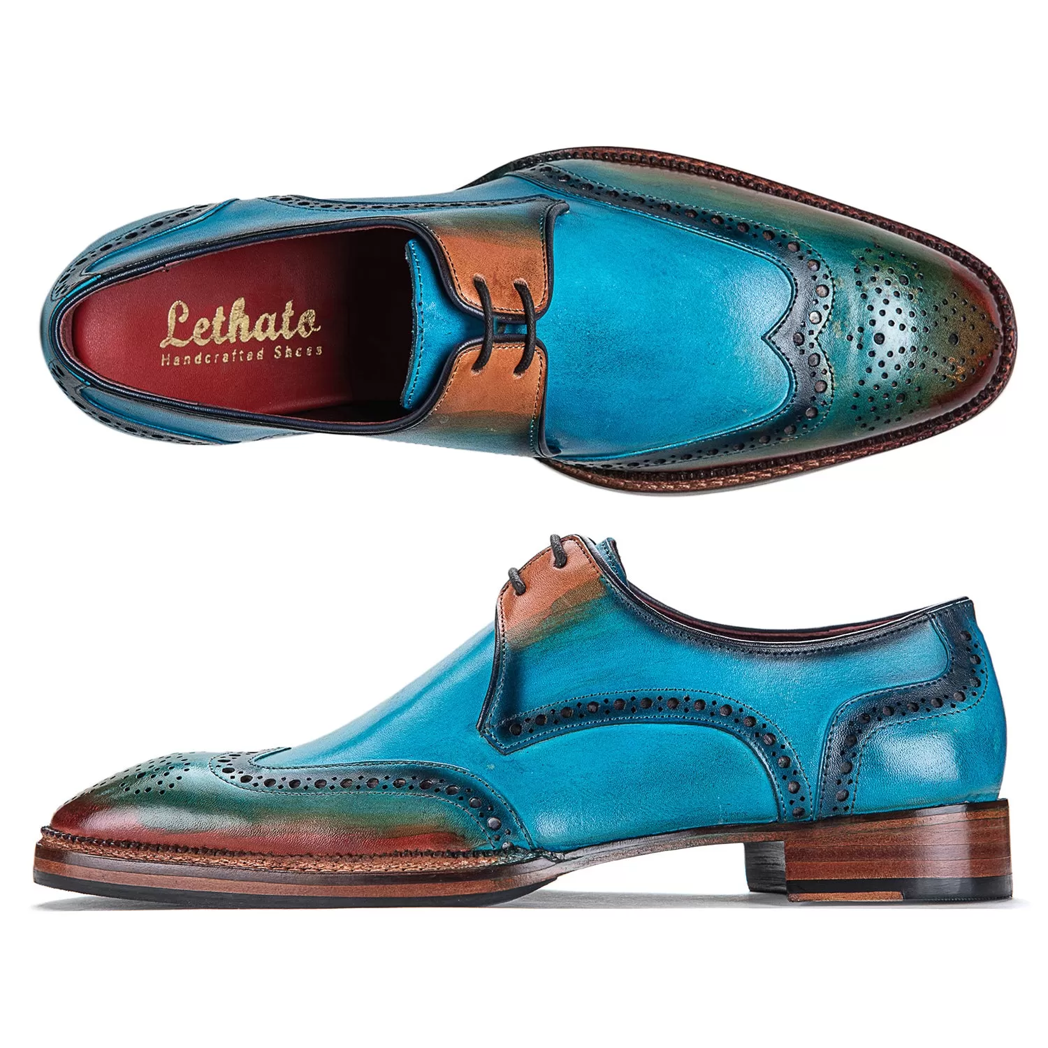 Wingtip Derby Shoes- Blue