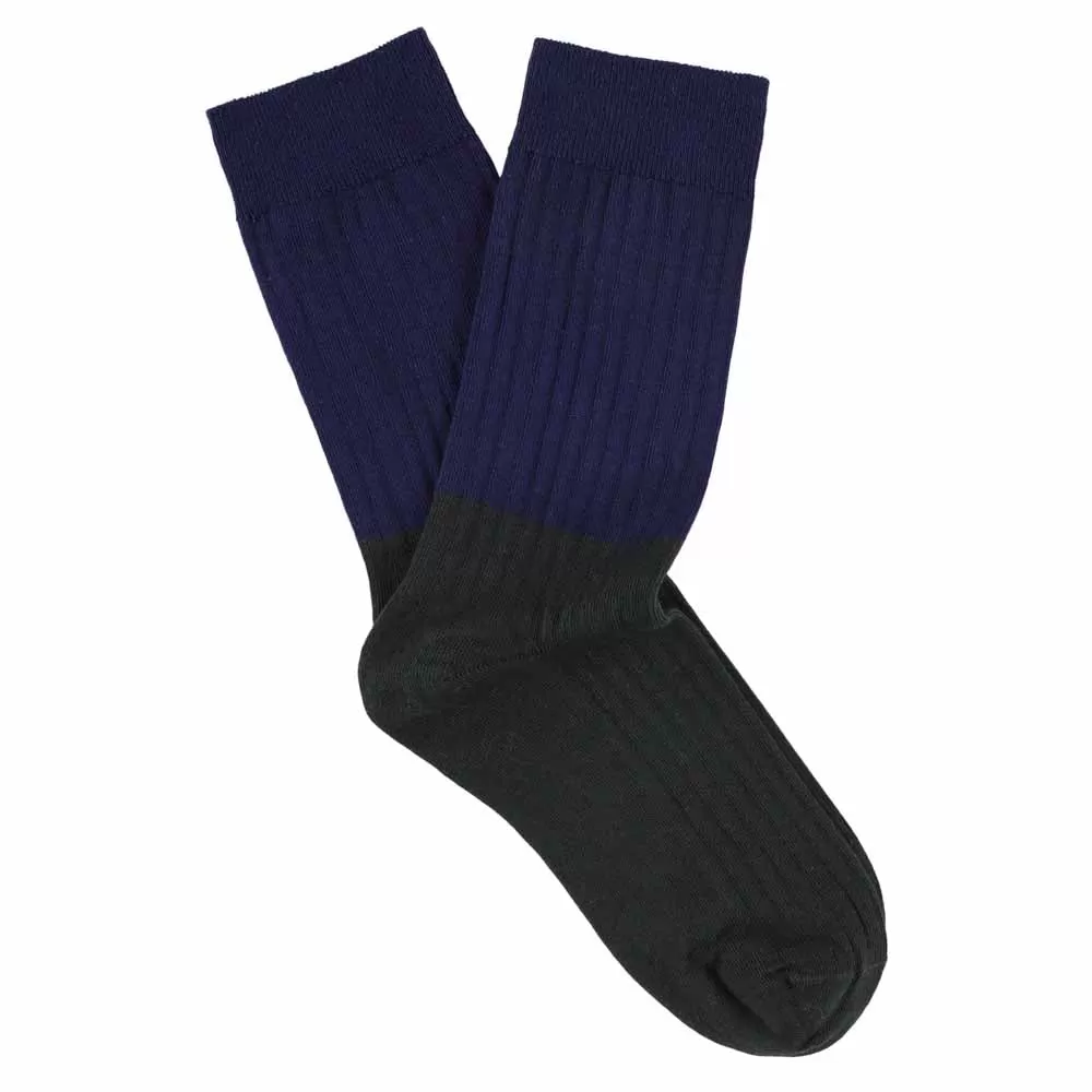 Women Block Socks - Navy / Anthracite