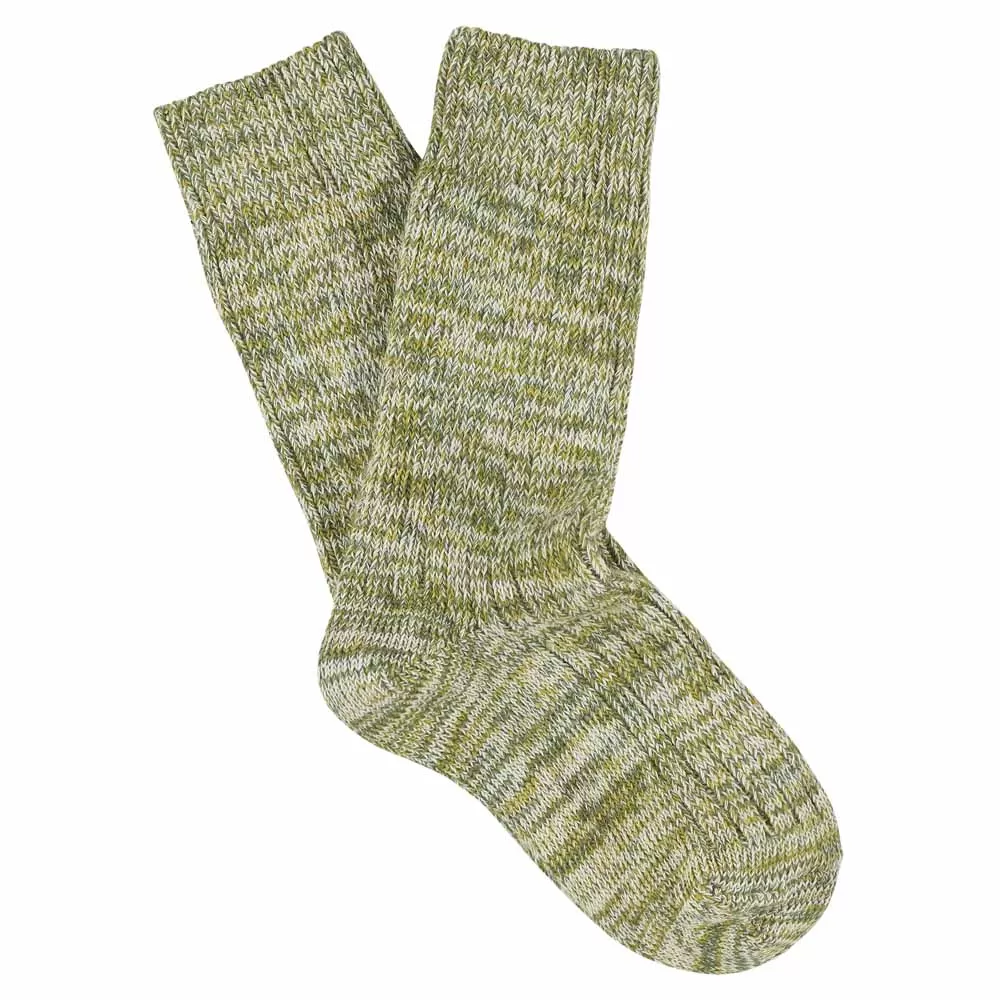 Women Melange Socks Green / Yellow