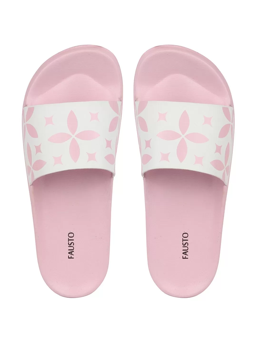 Women Pink/White Outdoor Slider Flip Flops