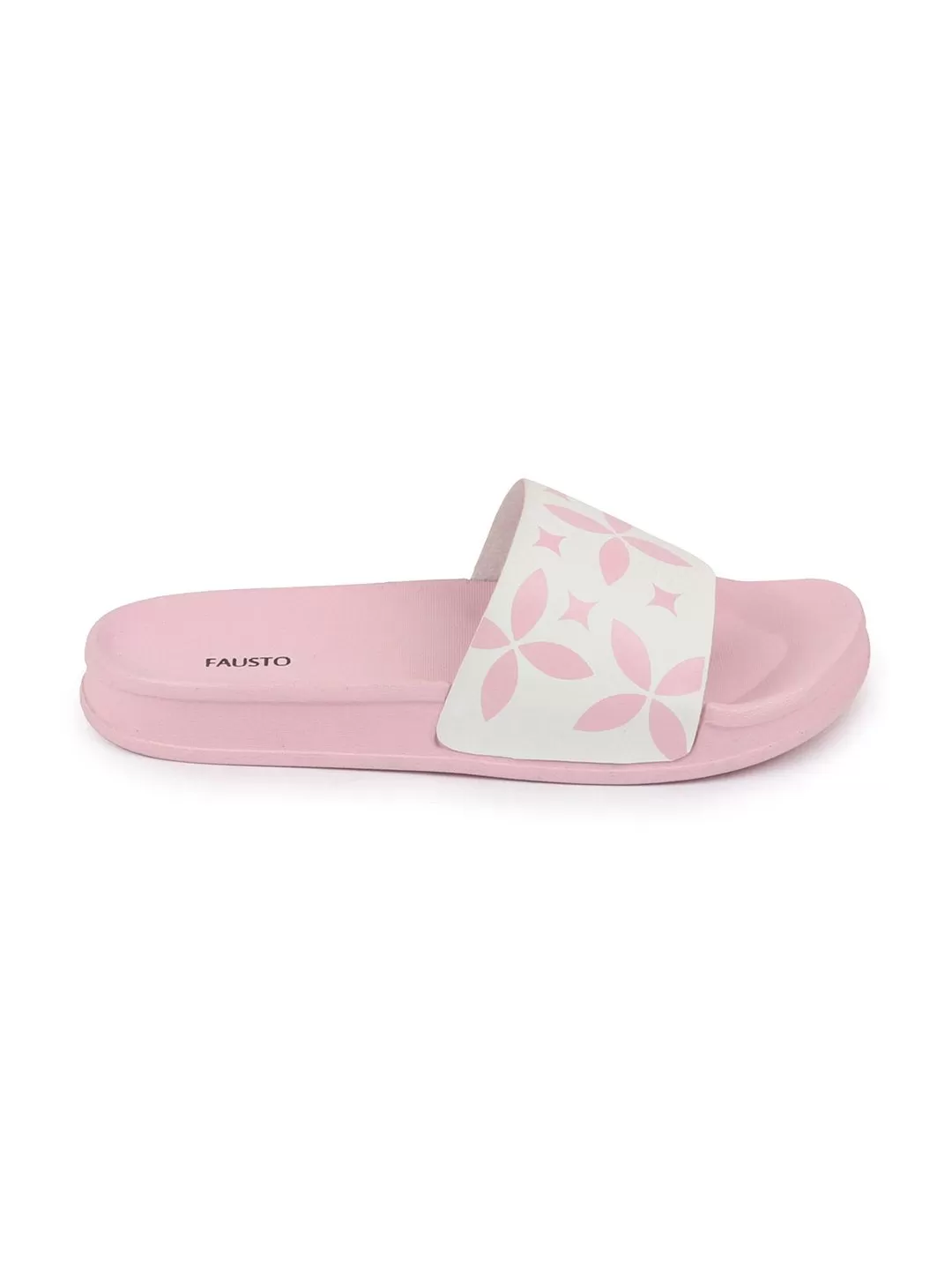 Women Pink/White Outdoor Slider Flip Flops