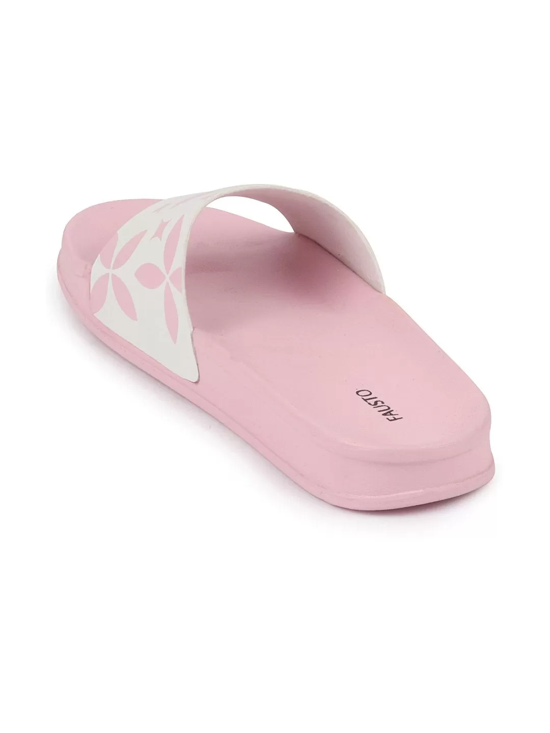 Women Pink/White Outdoor Slider Flip Flops