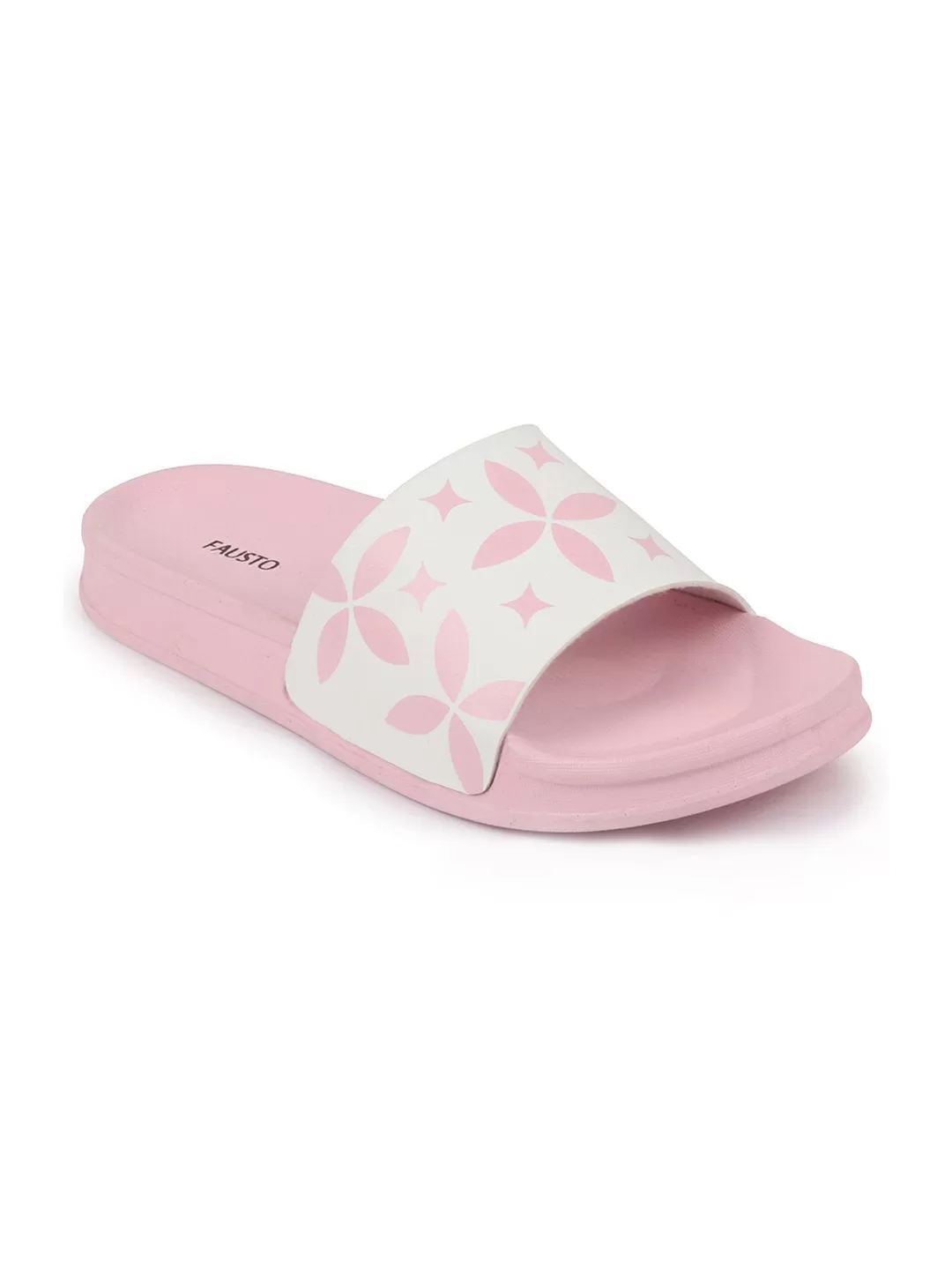 Women Pink/White Outdoor Slider Flip Flops